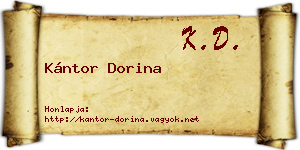 Kántor Dorina névjegykártya